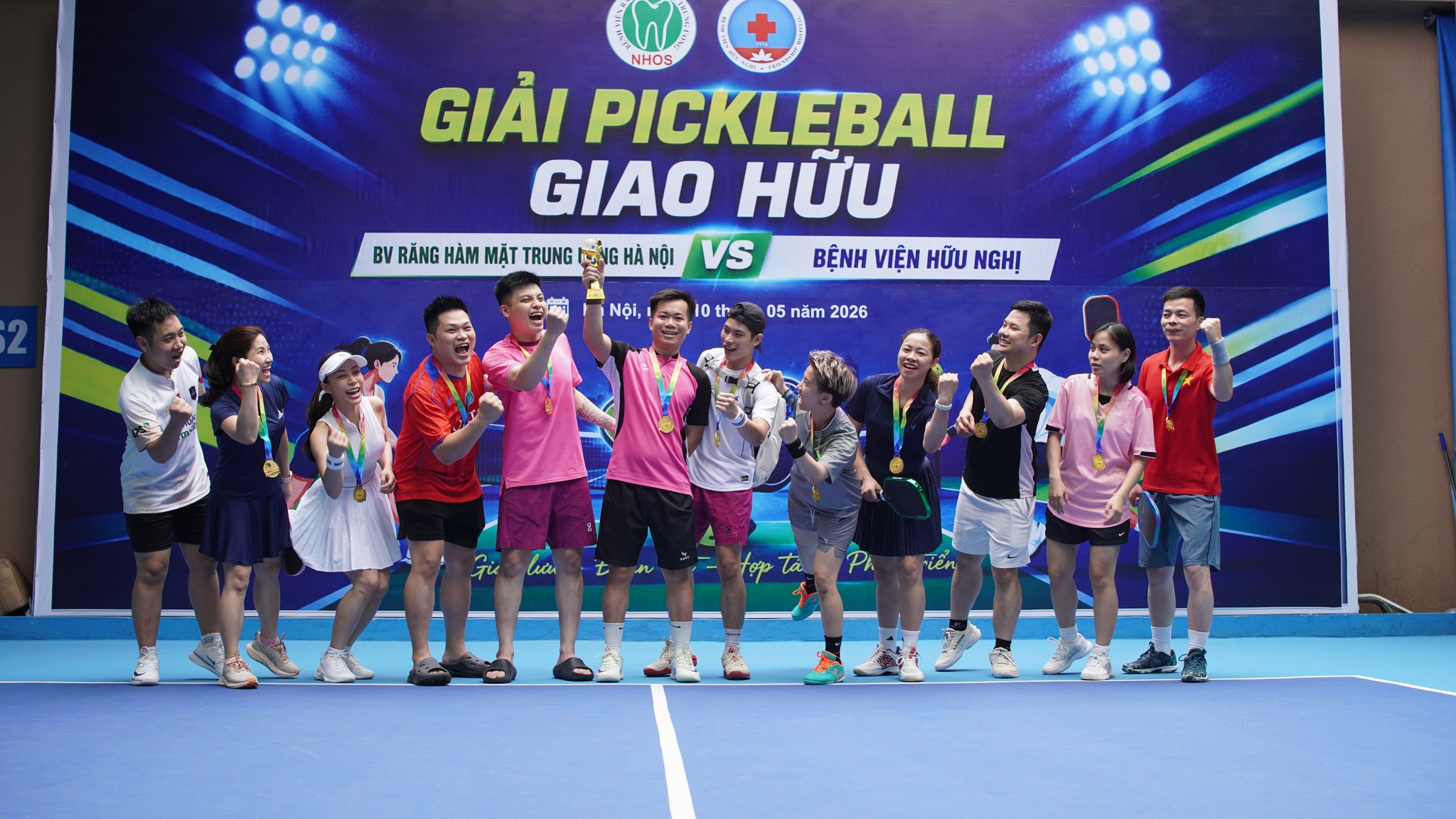 Đội Pickleball của Bệnh viện Răng Hàm Mặt Trung ương Hà Nội giành thắng lợi chung cuộc